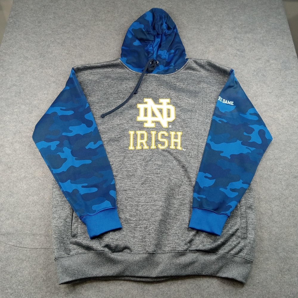 Notre Dame Fighting Irish Hoodie Sweatshirt Mens 3XL Gray NCAA Football Fanatics